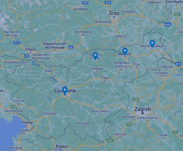 Zemljevid trgovin Hartman