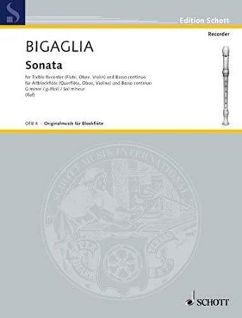 BIGAGLIA:SONATE G-MOLL FOR TREBLE RECORDER