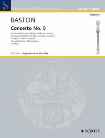 BASTON:CONCERTO NO.5 C-DUR PIANO REDUCTION