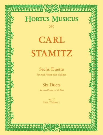 Slika STAMITZ:SIX DUETS FOR TWO FLUTES OR VIOLINS OP.27 VOL.1