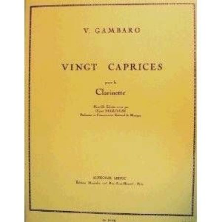 Slika GAMBARO:20 CAPRICES,CLARINETTE