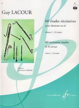 Slika LACOUR:60 ETUDES RECREATIVES VOL.1 +CD
