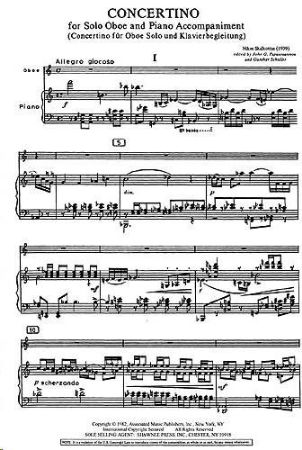 Slika SKALKOTTAS:CONCERTINO FOR OBOE AND PIANO