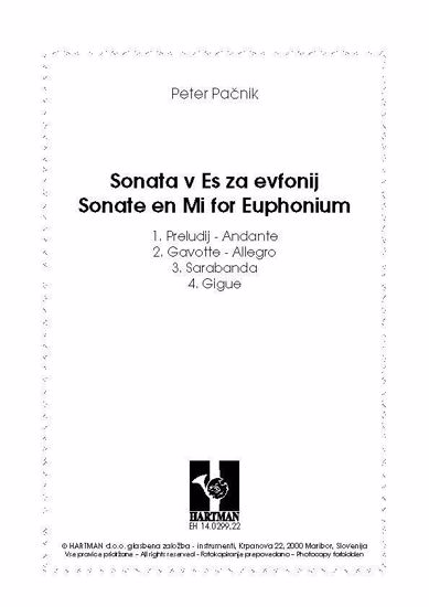 Pačnik Peter: Sonata v Es za evfonij
