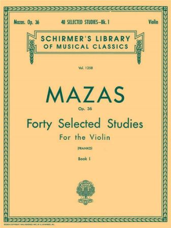 Slika MAZAS:FORTY SELECTED STUDIES FOR VIOLIN OP.36/1