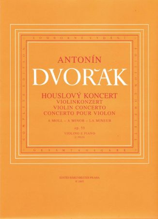 Slika DVORAK:VIOLIN CONCERTO A MOLL OP.53 A-MOLL VIOLIN AND PIANO
