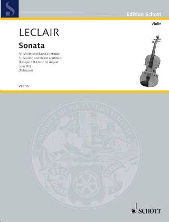 LECLAIR:SONATA D-DUR OP.9/3 VIOLIN AND PIANO