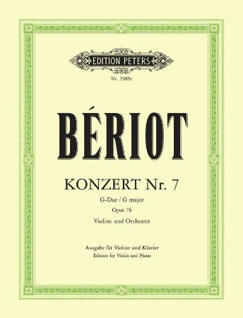 Slika BERIOT:KONZERT NO.7 G-DUR OP.76 VIOLINE AND PIANO