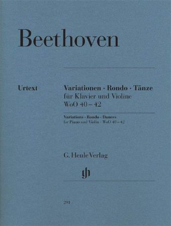Slika BEETHOVEN:VARIATIONS, RONDO, DANCES WO040-42 VIOLIN AND PIANO