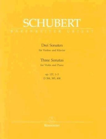 Slika SCHUBERT:THREE SONATAS OP.137 1-3 VIOLIN AND PIANO