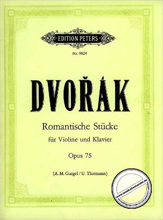 Slika DVORAK:ROMANTIC PIECES OP.75 VIOLIN AND PIANO