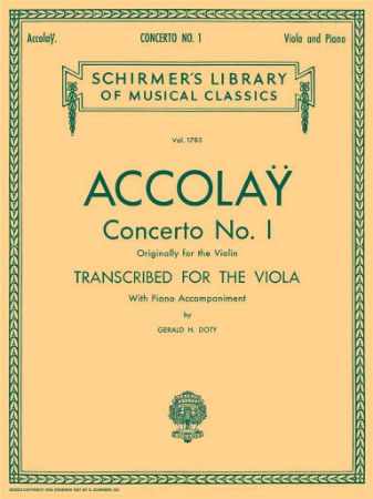 Slika ACCOLAY:CONCERTO NO.1 FOR VIOLA AND PIANO