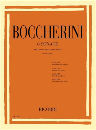 Slika BOCCHERINI:6 SONATE FOR CELLO & PIANO (PIATTI-CREPAX)