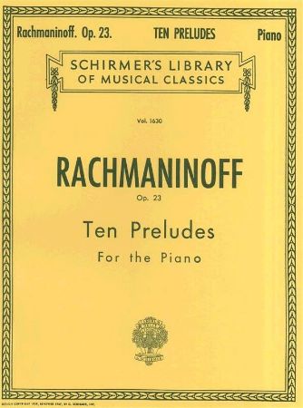 RACHMANINOFF:TEN PRELUDES OP.23 FORTHE  PIANO