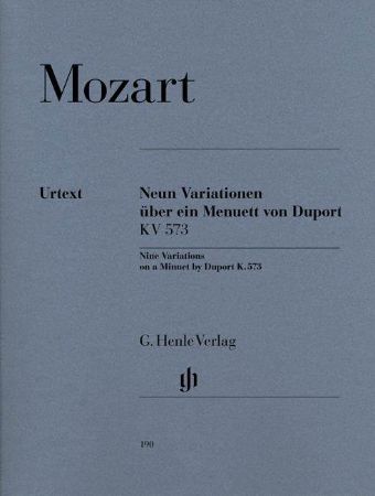 Slika MOZART:NEUN VARIATIONEN UBER EIN MENUETT VON DUPORT KV 573