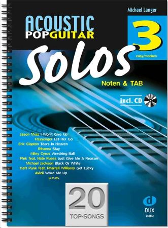 Slika LANGER:ACOUSTIC POP GUITAR SOLOS 3 +CD
