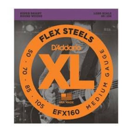 Slika Strune D'Addario kitara EFX160 FlexSteels Bass, Medium, 50-105, Long