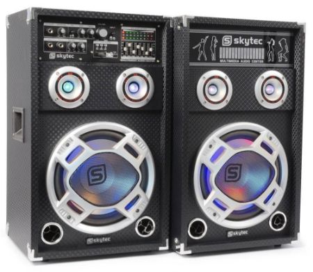 SKYTEC KARAOKE AKTIVNI ZVOČNIK KA-12 SET SD/USB/MP3/LED 1200W 178.412