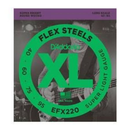 Slika Strune D'Addario kitara EFX220 FlexSteels Bass, Super Light, 40-95, Long
