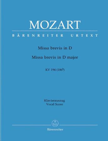 Slika MOZART:MISSA BREVIS IN D KV194 VOCAL SCORE