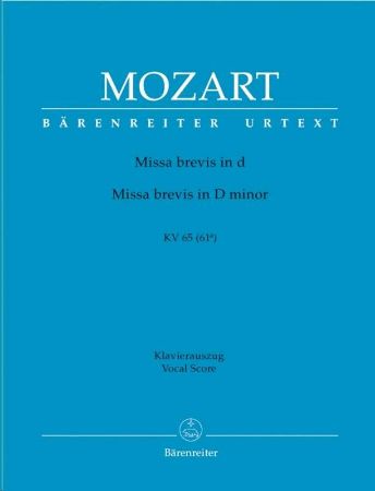 Slika MOZART:MISSA BREVIS IN d VOCAL SCORE