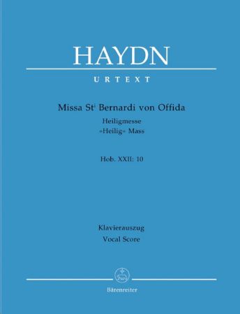 Slika HAYDN:MISSA ST BERNARDI VON OFFIDA HEILIG MASS HOB XXII:10 VOCAL SCORE