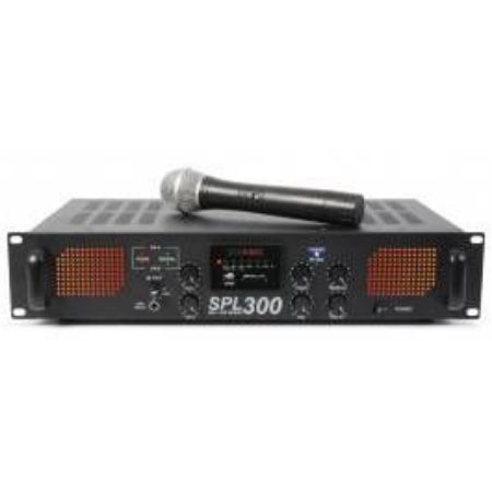 SKYTEC OJAČEVALEC SPL 300VHF MP3 Amplifier Amber LED + EQ Black