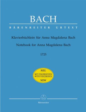 Slika BACH J.S.:NOTENBOOK FOR ANNA MAGDALENA BACH WITH FINGERINGS PIANO