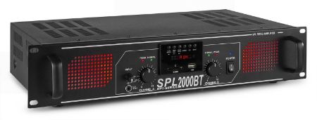 SKYTEC OJAČEVALEC SPL 2000BTMP3 Amplifier Red LED + EQ Black