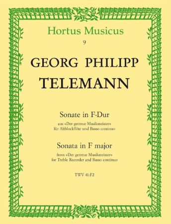 TELEMANN:SONATA IN F-DUR TWV41:F2 TREBLE RECORDER