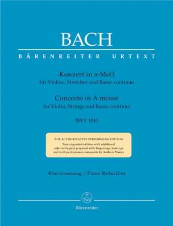 BACH J.S.:KONZERT IN A MOLL BWV1041 VIOLIN AND PIANO