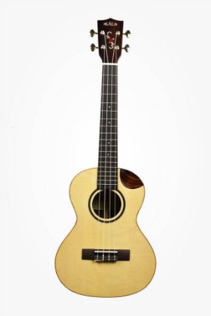 KALA Solid Spruce Scallop Tenor Ukulele, with Scallop Cutaway with case