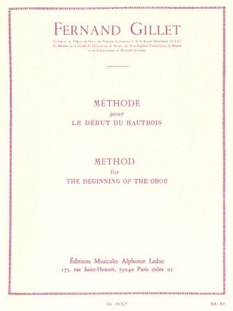 GILLET:METHOD FOR OBOE/LE DEBUTANT DU HAUTBOIS