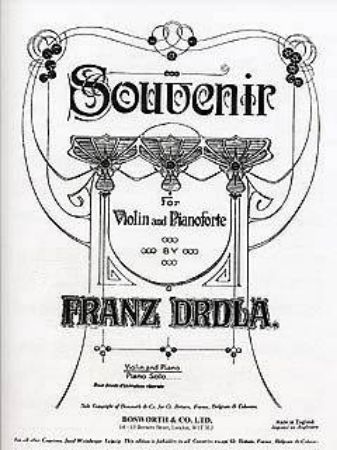 DRDLA:SOUVENIR VIOLIN AND PIANO