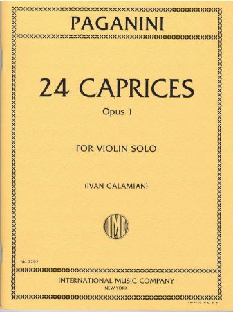 PAGANINI/GALAMIAN:24 CAPRICES OP.1 VIOLIN SOLO