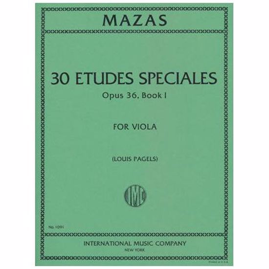 MAZAS/PAGELS:30 ETUDES SPECIALES OP.36/1 VIOLA