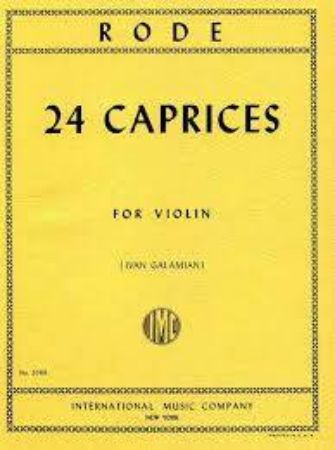 RODE:24 CAPRICES FOR VIOLIN SOLO (GALAMIAN)