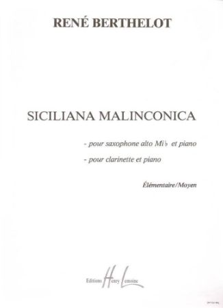BERTHELOT:SICILIANA MALINCONICA SAXOPHONE ALTO & PIANO