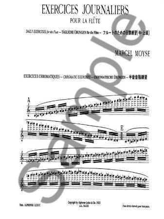 MOYSE M.:EXERCICES JOURNALIERS/DAILY EXERCISES FOR FLUTE
