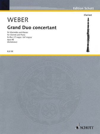 WEBER:GRAND DUO CONCERTANTE FOR CLARINET AND PIANO ES-DUR OP.48