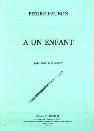 PAUBON: A UN ENFANT FLUTE+PIANO