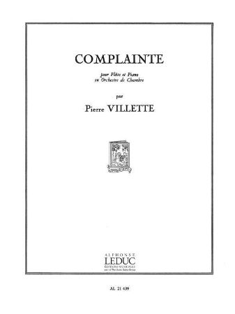 VILLETTE P.:COMPLAINTE FLUTE ET PIANO
