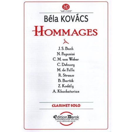 KOVACS:HOMMAGES CLARINET SOLO