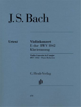 BACH J:VIOLINKONZERT/VIOLIN CONCERTO  E-DUR BWV 1042 VIOLIN AND PIANO