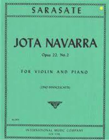 SARASATE:JOTA NAVARRA OP22 NR.2 VIOLIN & PIANO