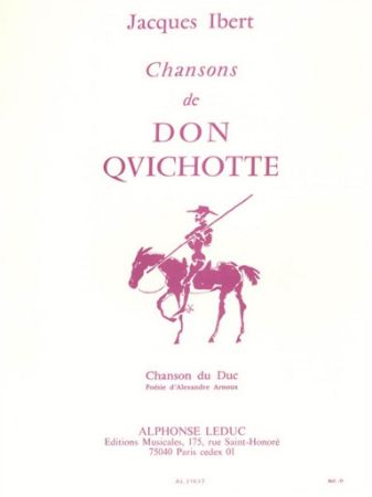 IBERT:CHANSONS DE DON QUICHOTTE NO.3 CHANSON DU DUC LOW VOICE AND PIANO