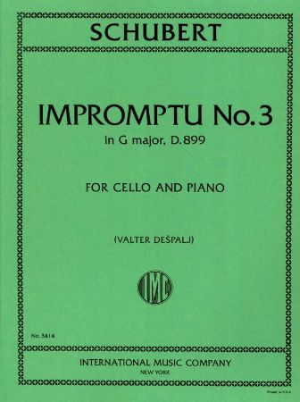 SCHUBERT/DEŠPALJ:IMPROMPTU NO.3 IN G MAJOR D899 CELLO AND PIANO