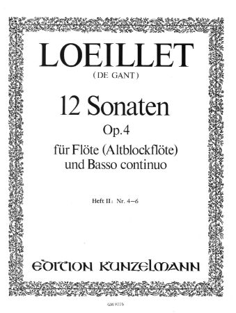LOEILLET:12 SONATEN OP.4/ 4-6  HEFT 2 ALTBLOCKFLOTE