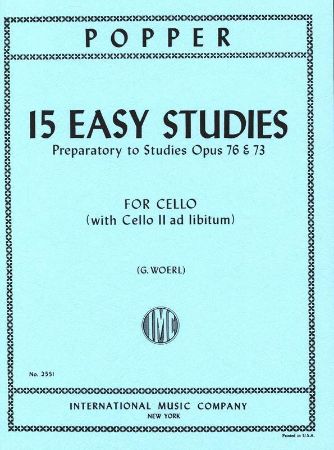 POPPER:15 EASY STUDIES FOR CELLO