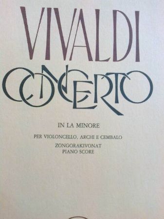 VIVALDI:CONCERTO IN LA MINORE CELLO AND PIANO